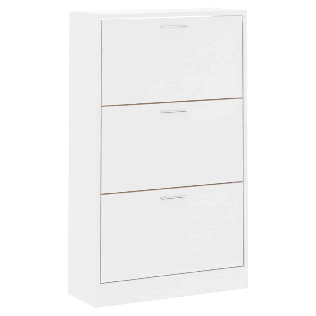 Scarpiera mobile contenitore per scarpe mobile per ingresso/corridoio/soggiorno finitura lucida 63 x 24 x 103 cm legno ingegnerizzato bianco 02_0021310