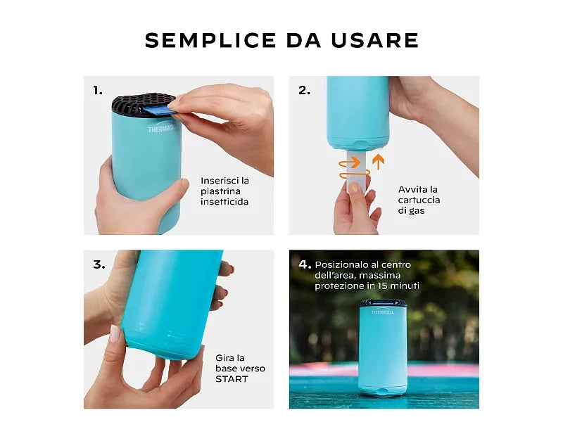 Ricariche per dispositivi antizanzare Thermacell 4 Cartucce butano più 12 piastrine