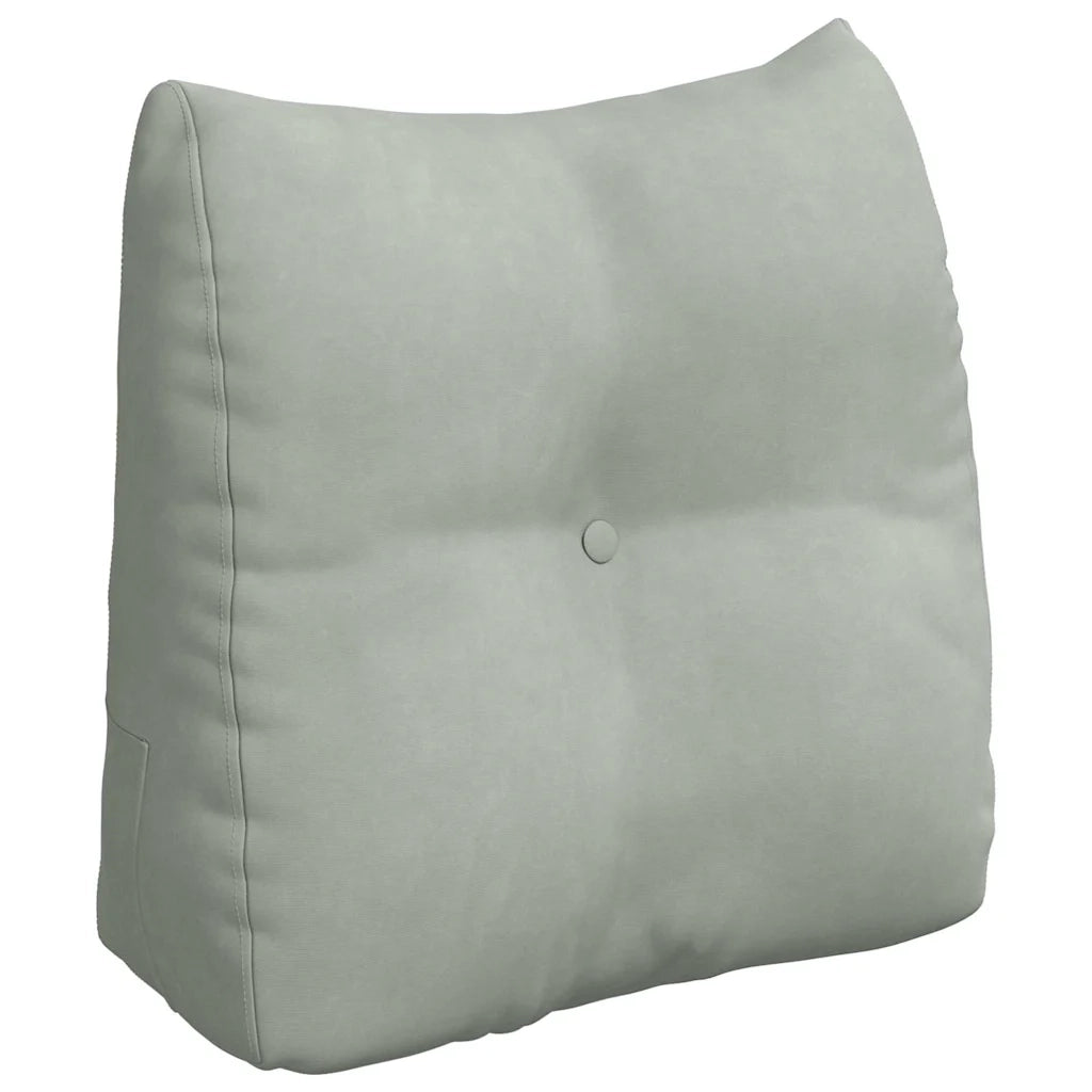 Cuscino per Schiena | Cuscino dorsale Grigio chiaro 45 x 24 x 50 cm Velluto