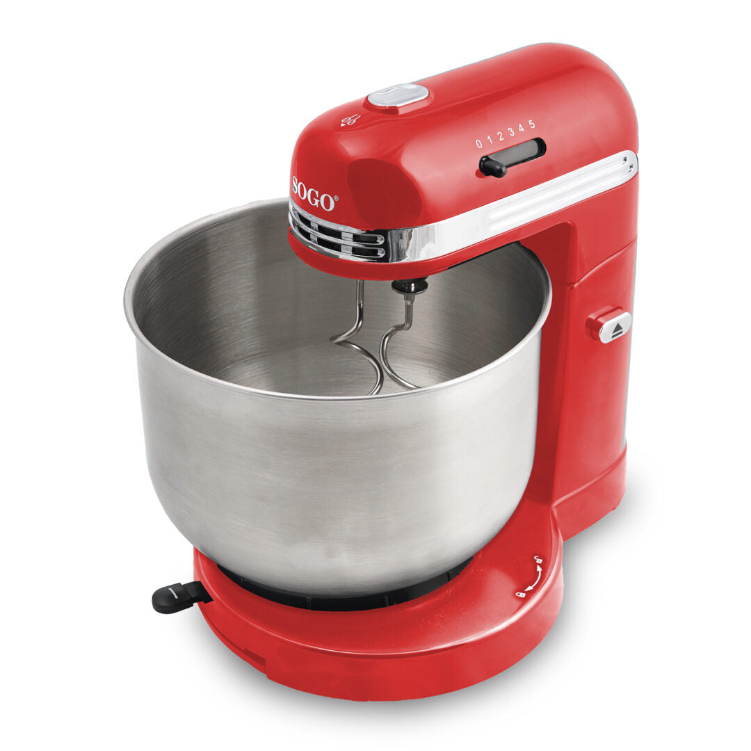 SOGO Robot da Cucina Impastatrice – 3,5L, 350W, 5 Velocità, Acciaio Inox, Accessori Inclusi