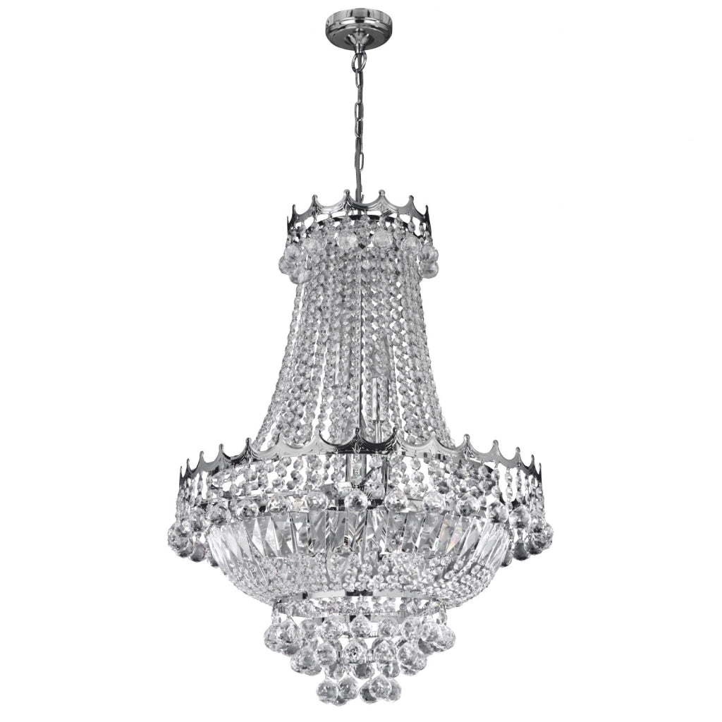 Lampadario Versailles 9Lt - Metallo cromato e cristallo