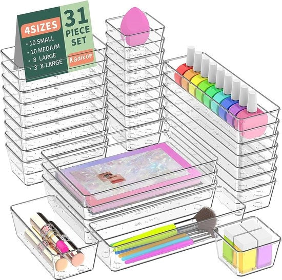 Organizzatore di carreggiata - trasparente plastica - 31 pezzi