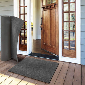 Zerbino Cocco Naturale Colorato Antiscivolo Su Misura Tappeto Ingresso Entrata 80x100 cm Antracite