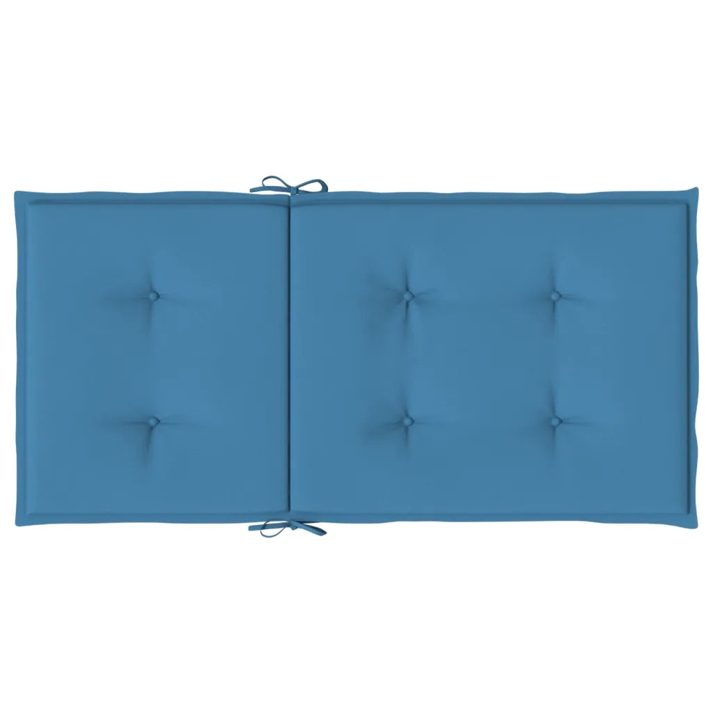 Cuscini Sedia Schiena Bassa 2 pz Blu MÃ©lange 100x50x4 Tessuto