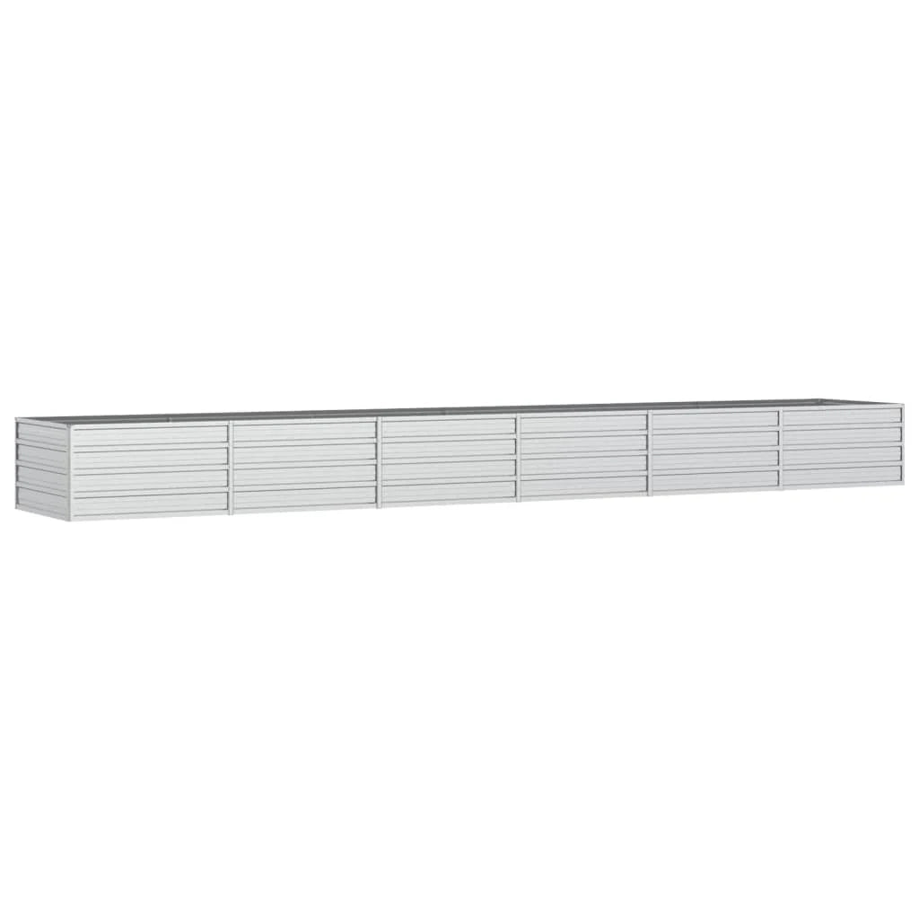 Fioriera rialzata per piante fiori patio giardino 480 x 80 x 45 cm acciaio zincato argento 02_0039452