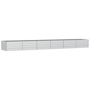 Fioriera rialzata per piante fiori patio giardino 480 x 80 x 45 cm acciaio zincato argento 02_0039452