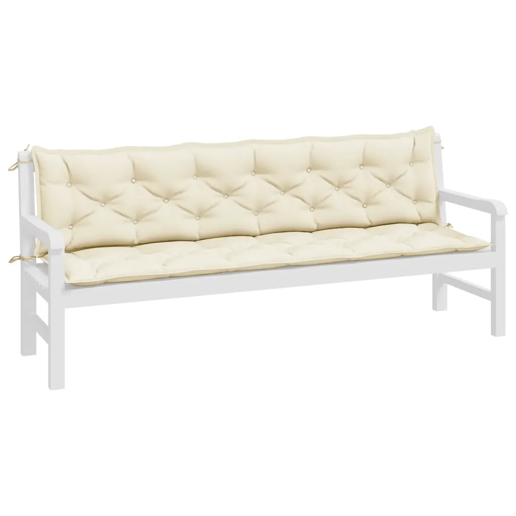 Cuscini Panca Giardino 2pz Bianco Crema 200x50x7 Tessuto Oxford 361737