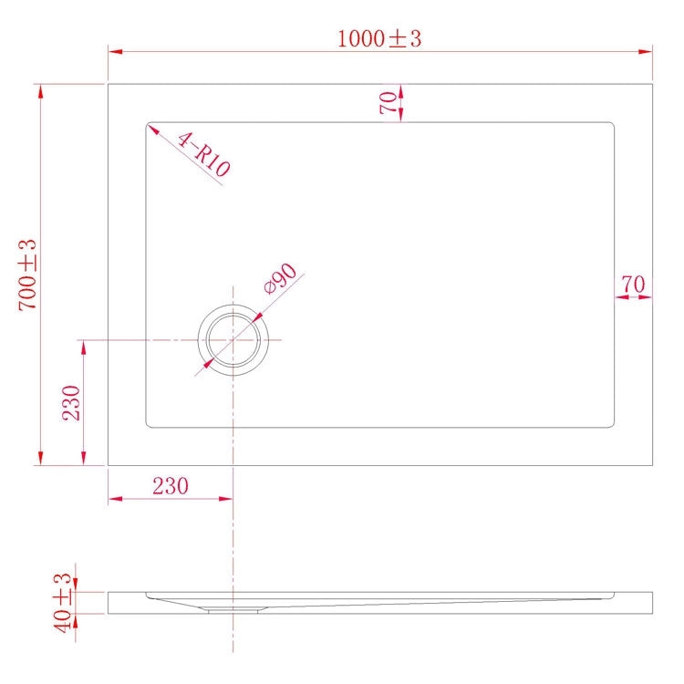 Piatto Doccia Slim 70x100x4 cm Rettangolare Acrilico Bordato Bianco Lucido mod. Flower