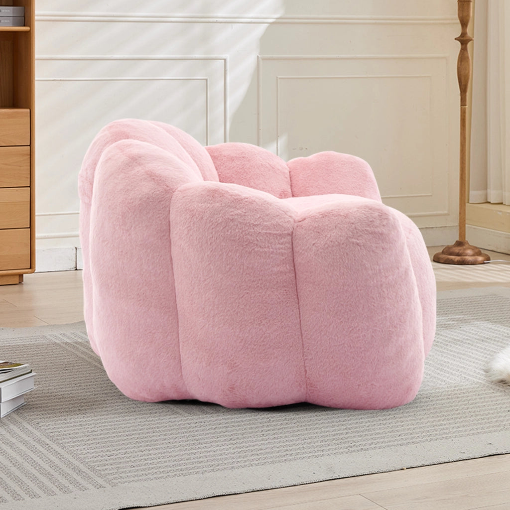 Poltrona Divanetto Lotus ¨C MINIMAL ¨C Velluto Rosa Morbido, Senza Montaggio