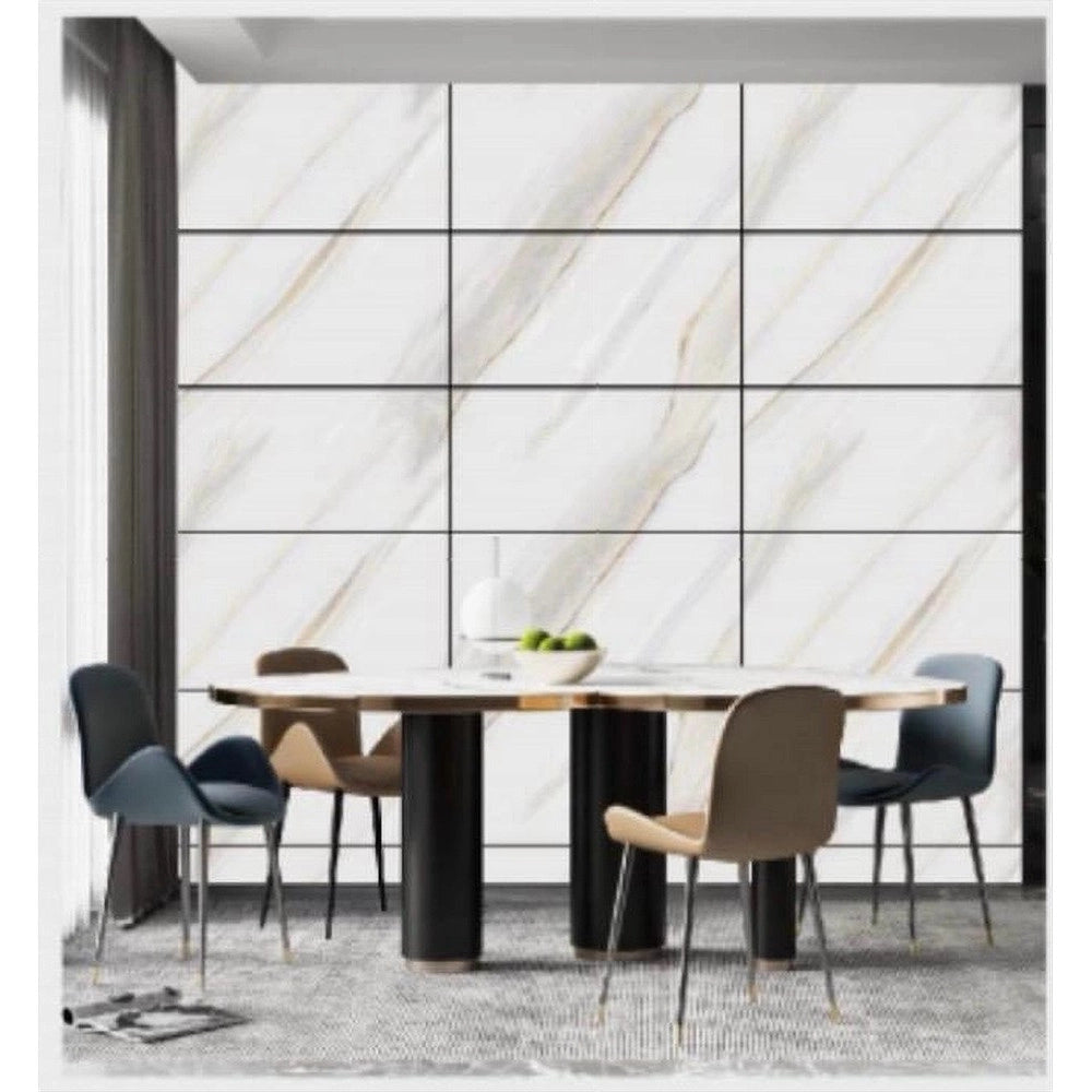 Trade Shop - Pannello Adesivo Effetto Marmo Perlato Striato Pareti Paraschizzi 300x60cm Stanza -