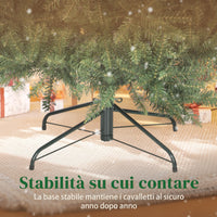 Albero di Natale Artificiale  210 cm 2641 Rami a Cerniera e Base in Metallo Verde