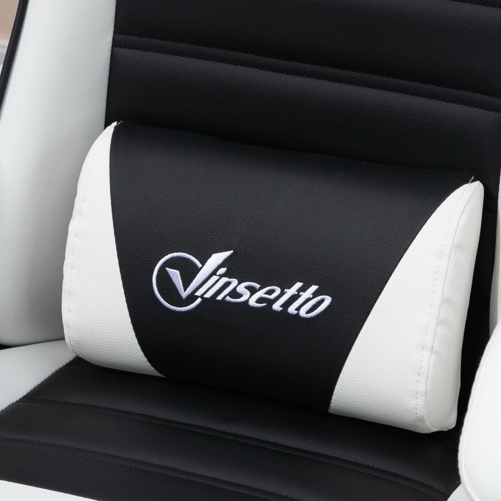 Sedia da Gaming con Orecchie da Coniglio 65x63x136-142 cm Poggiapiedi Cuscini in Pelle PU Nero