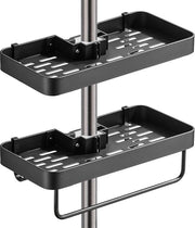 Plancia doccia senza fori plancia doccia metallica con supporto per tubo da doccia 22 mm-25 mm plancia doccia per doccia a due livelli nera