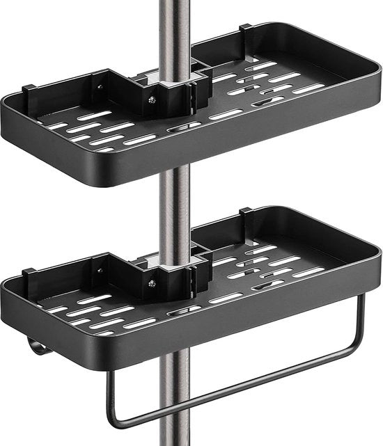Plancia doccia senza fori plancia doccia metallica con supporto per tubo da doccia 22 mm-25 mm plancia doccia per doccia a due livelli nera