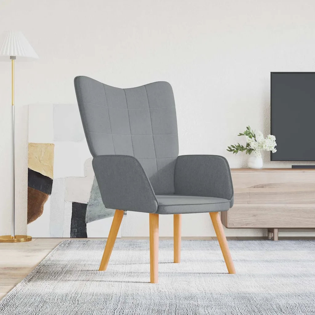 Divano Sedia-Poltrona Relax Grigio Chiaro in Tessuto 785672