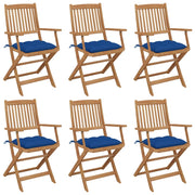 Sedie da Giardino Pieghevoli 6 pz con Cuscini Massello Acacia cod mxl 8475