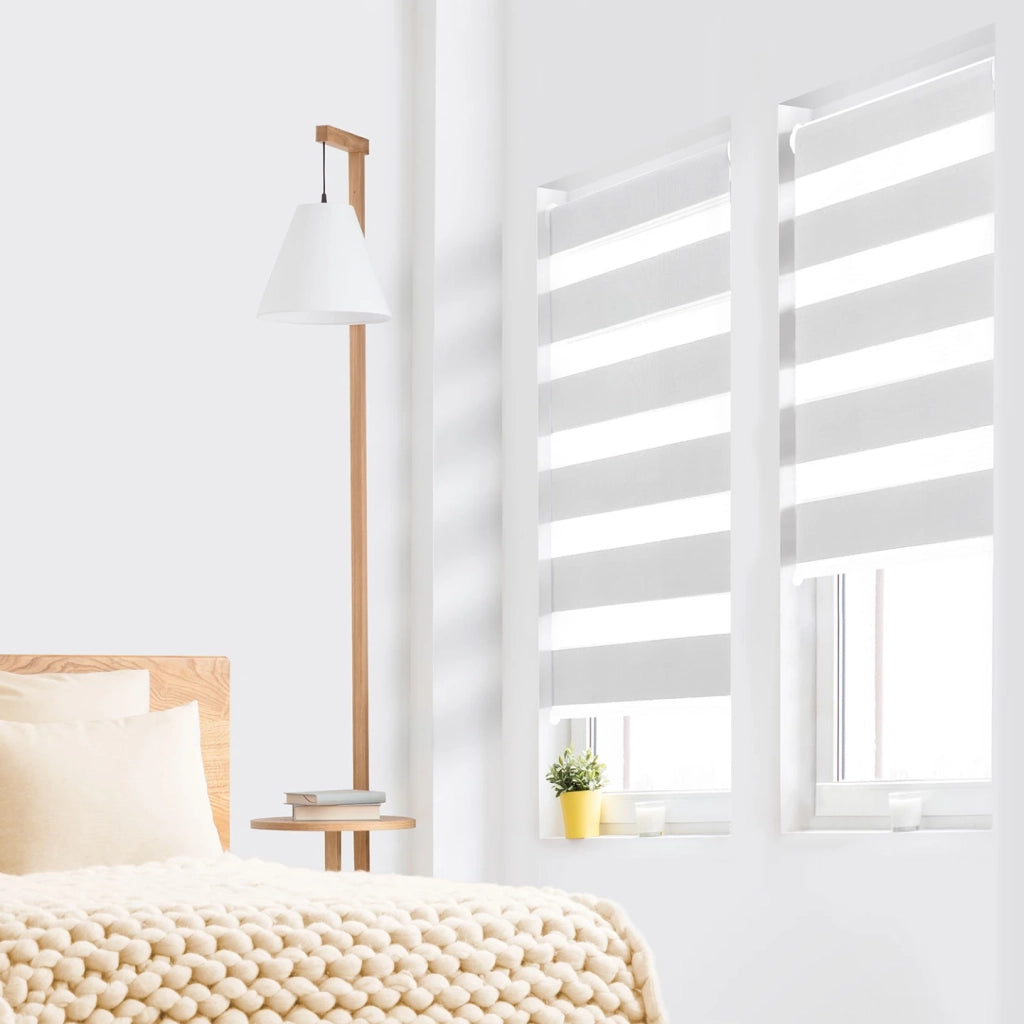 IDMarket - Set di 2 tende a rullo, giorno e notte, 45x170 cm, bianco