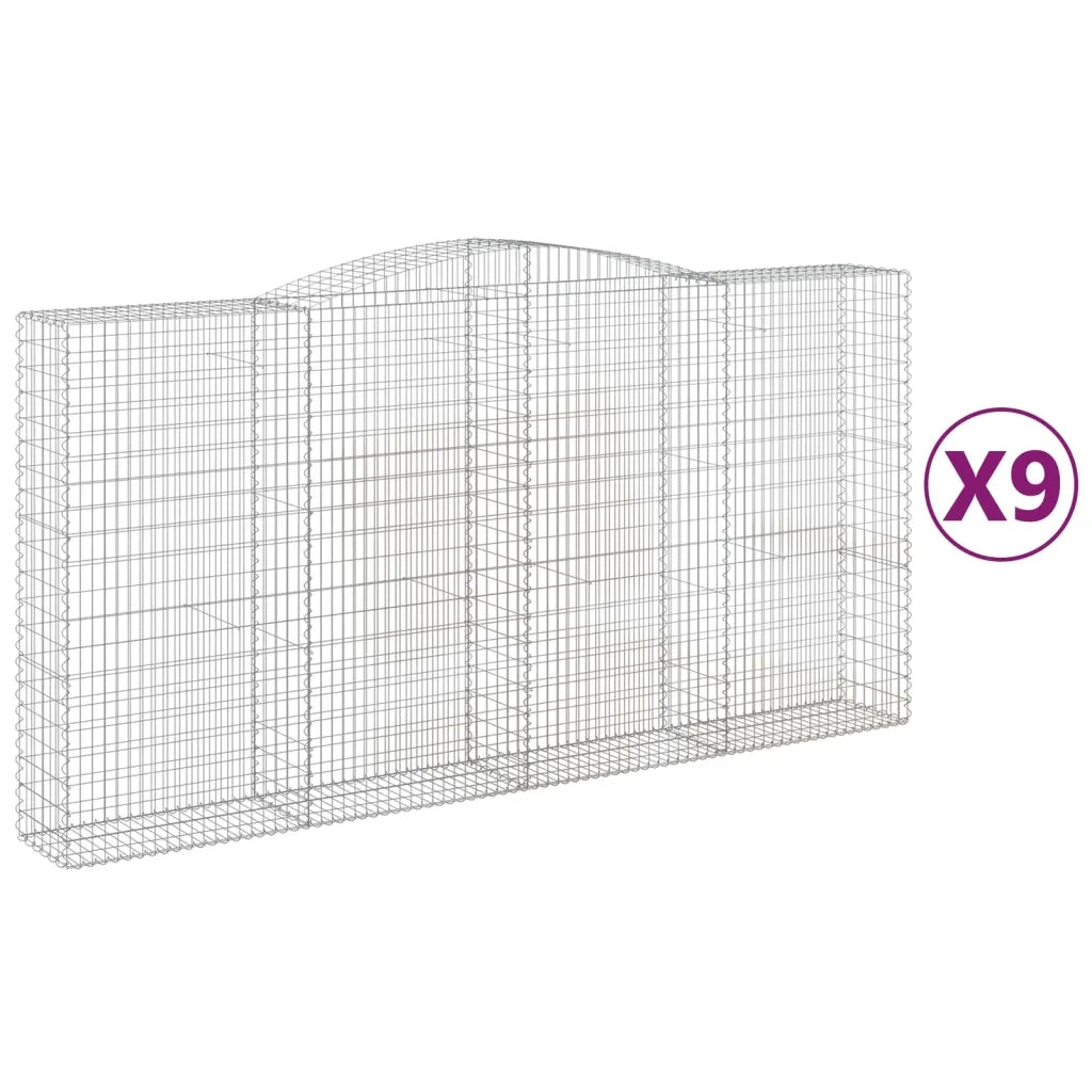 Cesti Gabbioni ad Arco 9 pz 400x50x200/220 cm Ferro Zincatocod mxl 76208