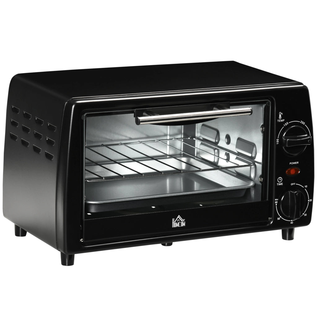 EasyComfort Fornetto Elettrico 10L da 750W con Temperatura Regolabile e Timer, 36.5x26x22 cm, Nero