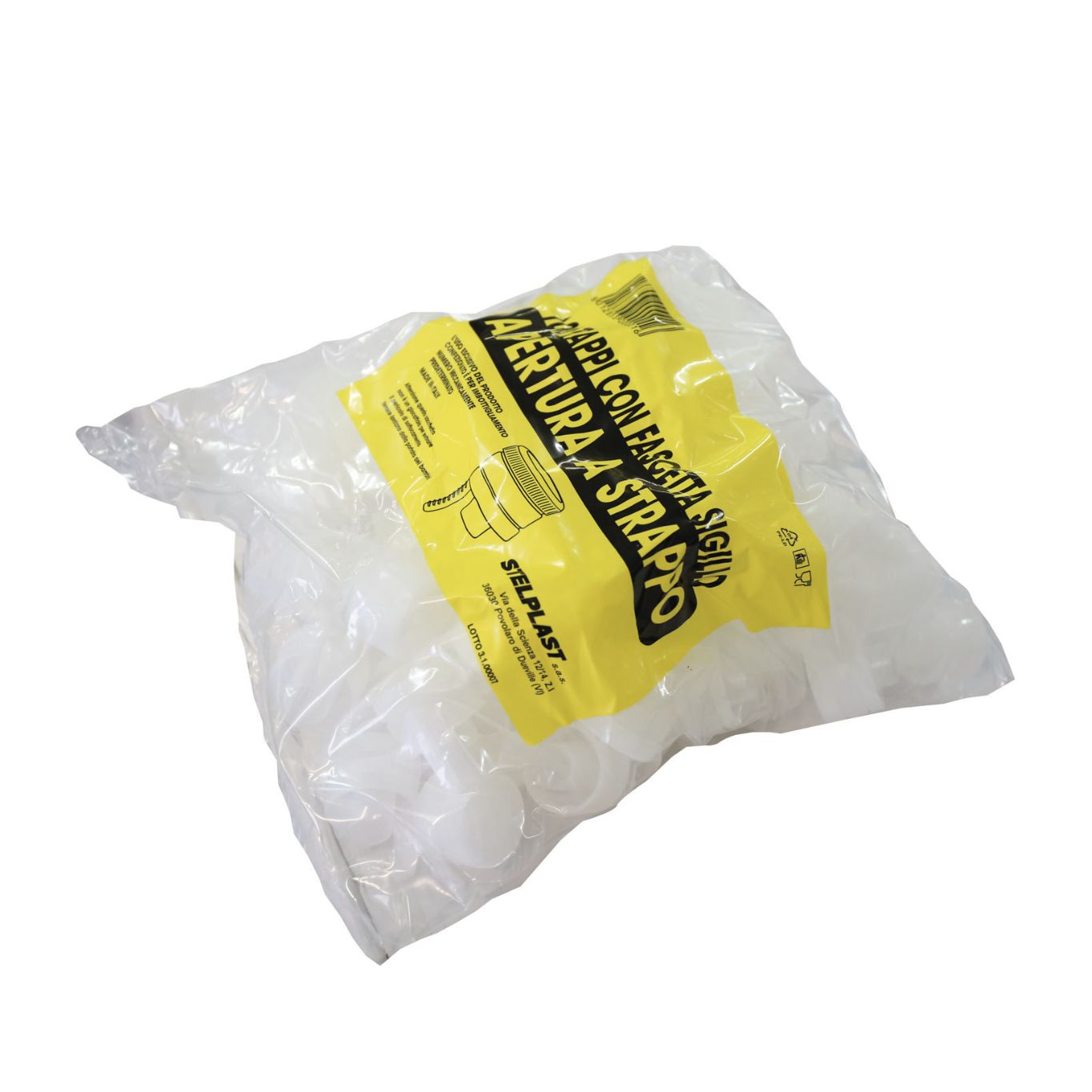 TAPPI CON FASCETTA PER SPUMA.