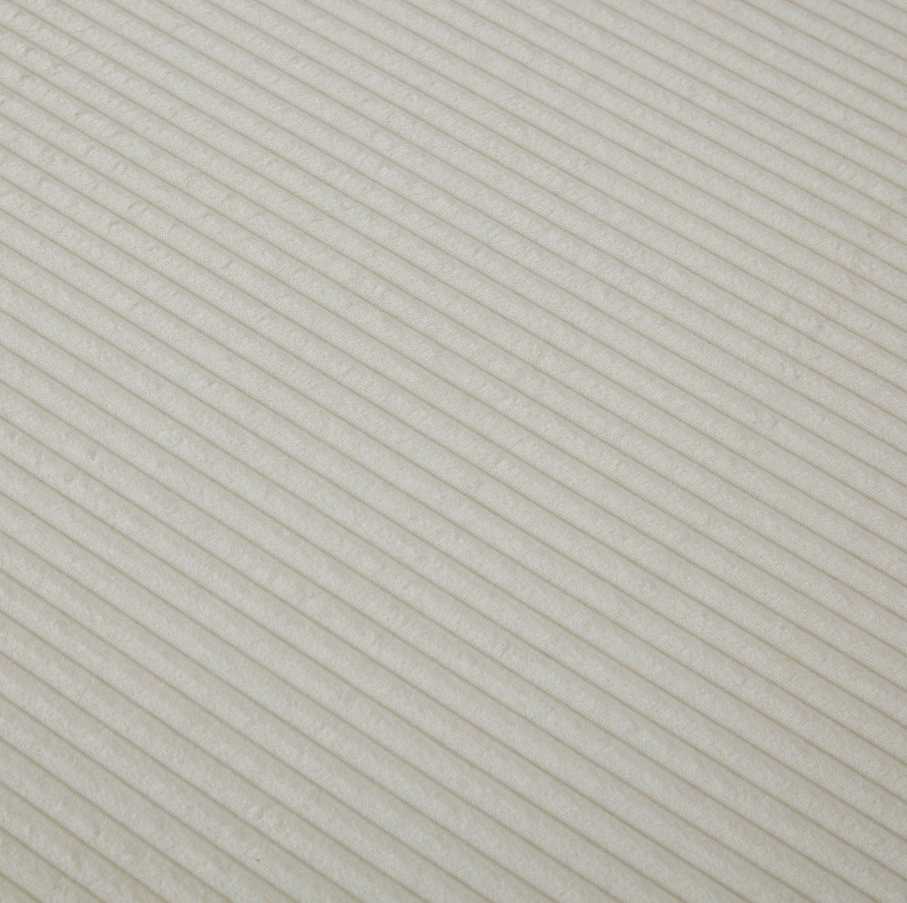 Divano modulare bianco in velluto a coste con base antiscivolo