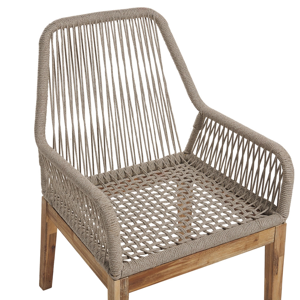 Set da pranzo da giardino con 6 sedie Grigio e Beige Legno chiaro Cemento Acacia 190 x 100 cm Mobili da giardino
