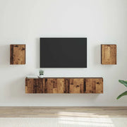 Mobile TV da parete 2 pz-Set di 2 Mobile TV a Muro-Credenza TV Legno vecchio 30 x 31 x 40 cm