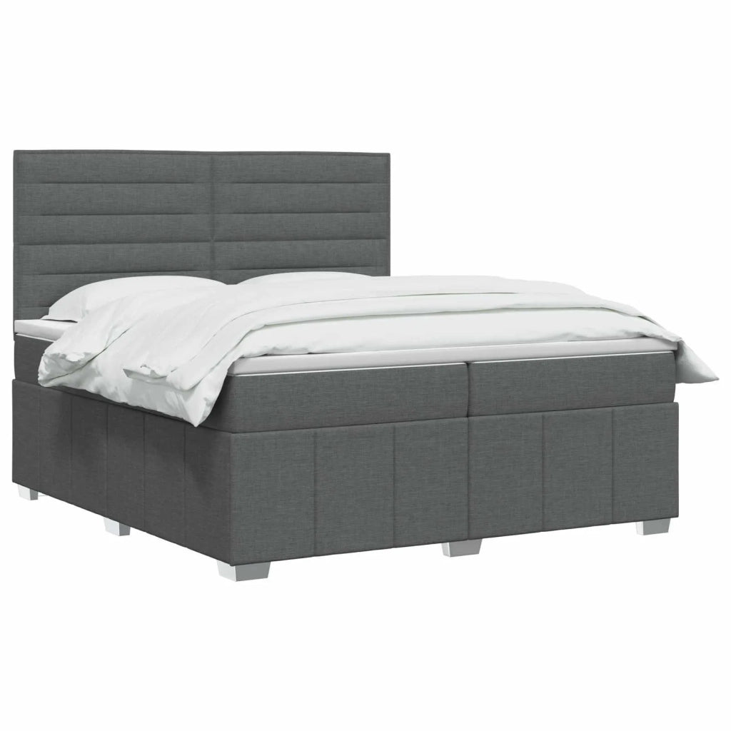 Letto box spring con materasso Grigio Scuro 200 x 200 cm 3454212