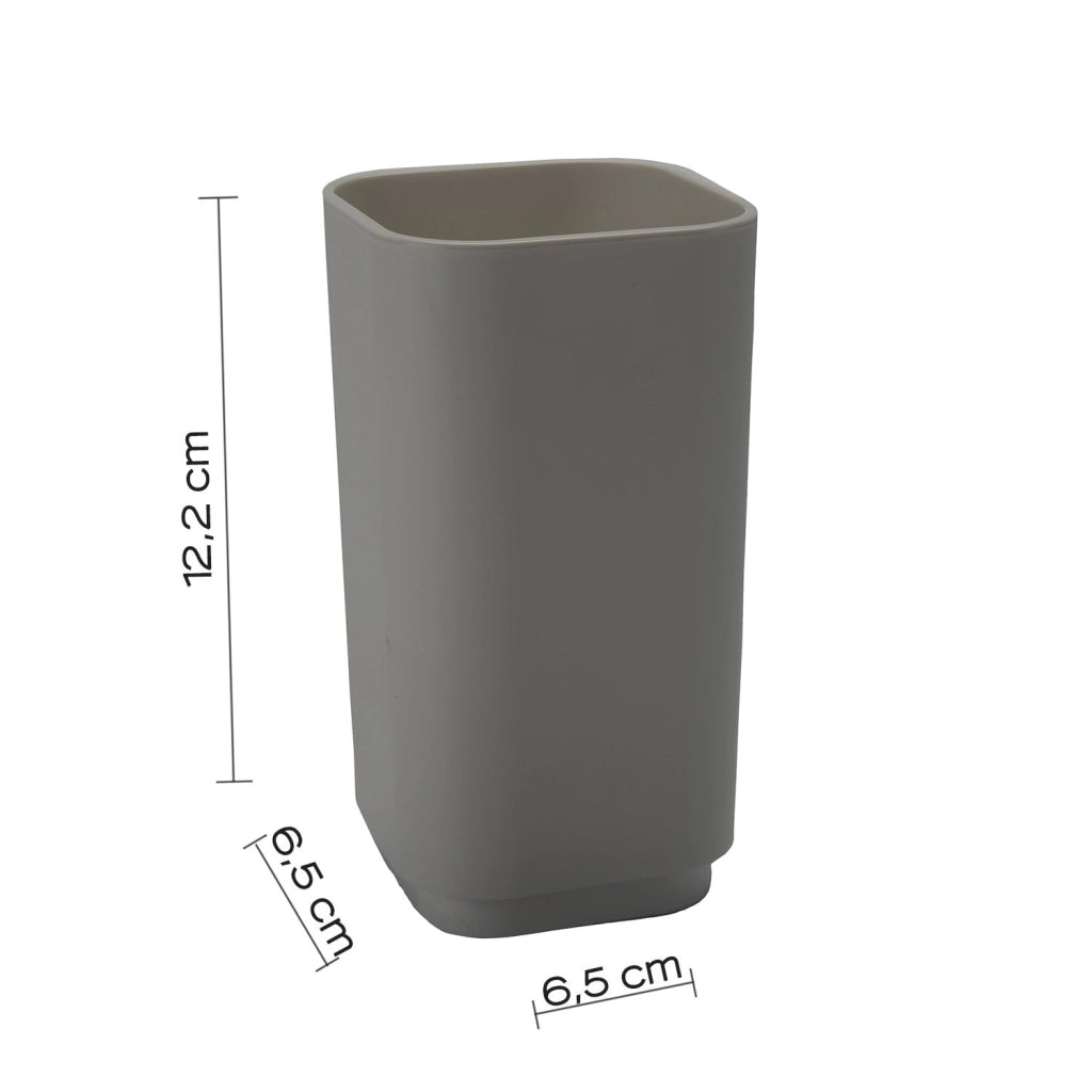 Portaspazzolini d'appoggio in plastica riciclata 6398 Gedy serie SEVENTY Grigio