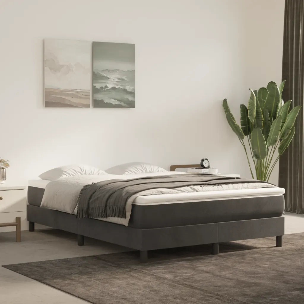 Struttura Letto a Rete a Molle Grigio Scuro 140x200 cm Velluto 3120773