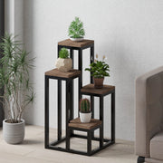 Mompeo, Scaffali 4 Ripiani, 34x65x39h cm Marrone Noce