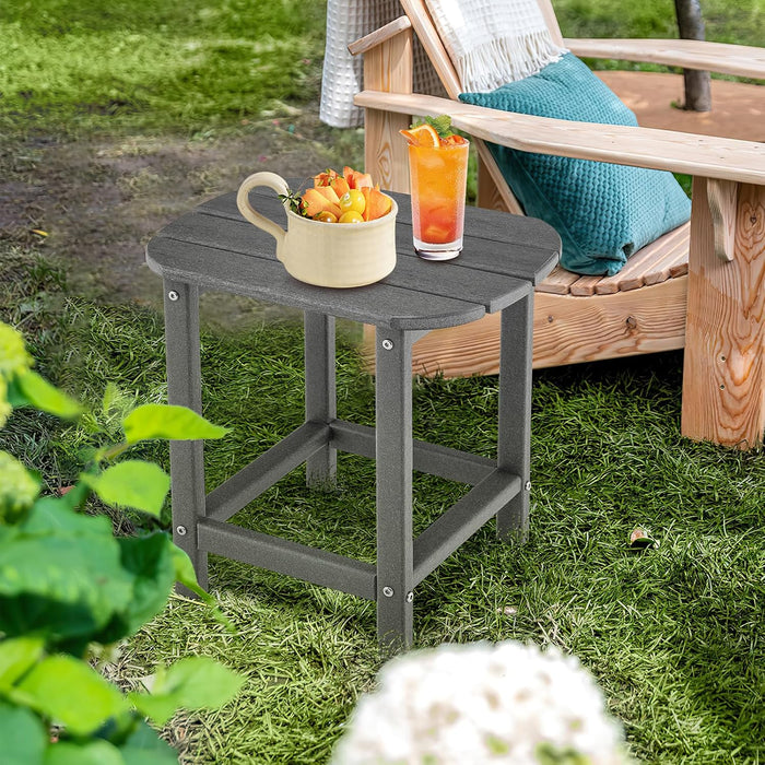 Set di 2 Tavolini Laterale Giardino, Tavolo Esterno Rettangolare in Legno, per Giardino Esterno Piscina, Portata 91 kg
