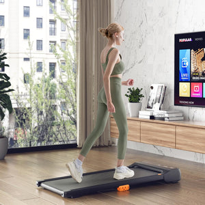 Tapis Roulant Senza Manubrio, Tapis Roulant Sotto Scrivania per Casa/Ufficio con 12 Programmi, Telecomando a Forma di Orologio e Schermo Touch LED, Senza Installazione, Capacità 120 kg