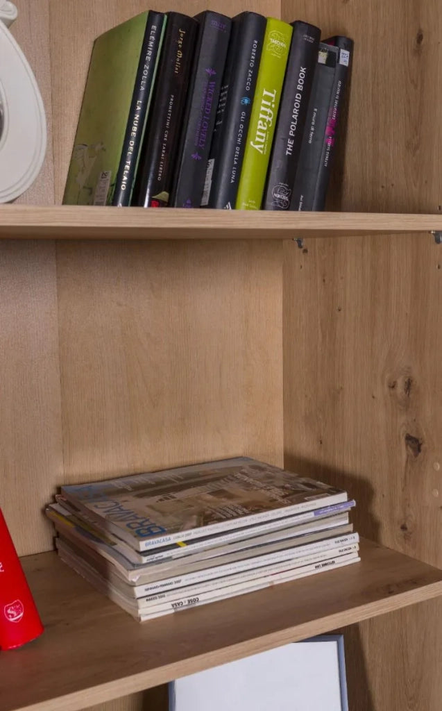 LIBRERIA 5 VANI ROVERE ARTISAN PER STUDIO, CAMERETTA L.69 P.35 H.200 cm