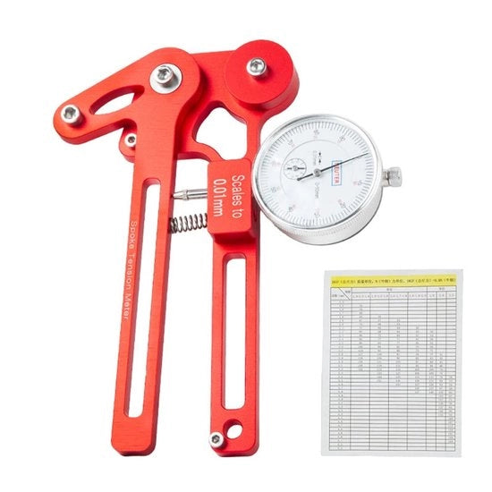 Spiazzamento Tensione Metro - Alta Qualità - Orologio Meccanico/Elettronico - Lega di Alluminio/Acciaio - Anodizzato - Adatto per 26/27,5/700C/29 Pollici Ruote - Peso 360g - Metro Ruota