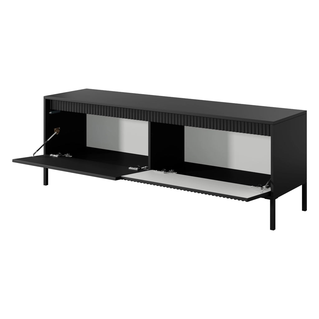Kameza, Mobile Porta tv un Ripiano, 154x40x53h cm Nero