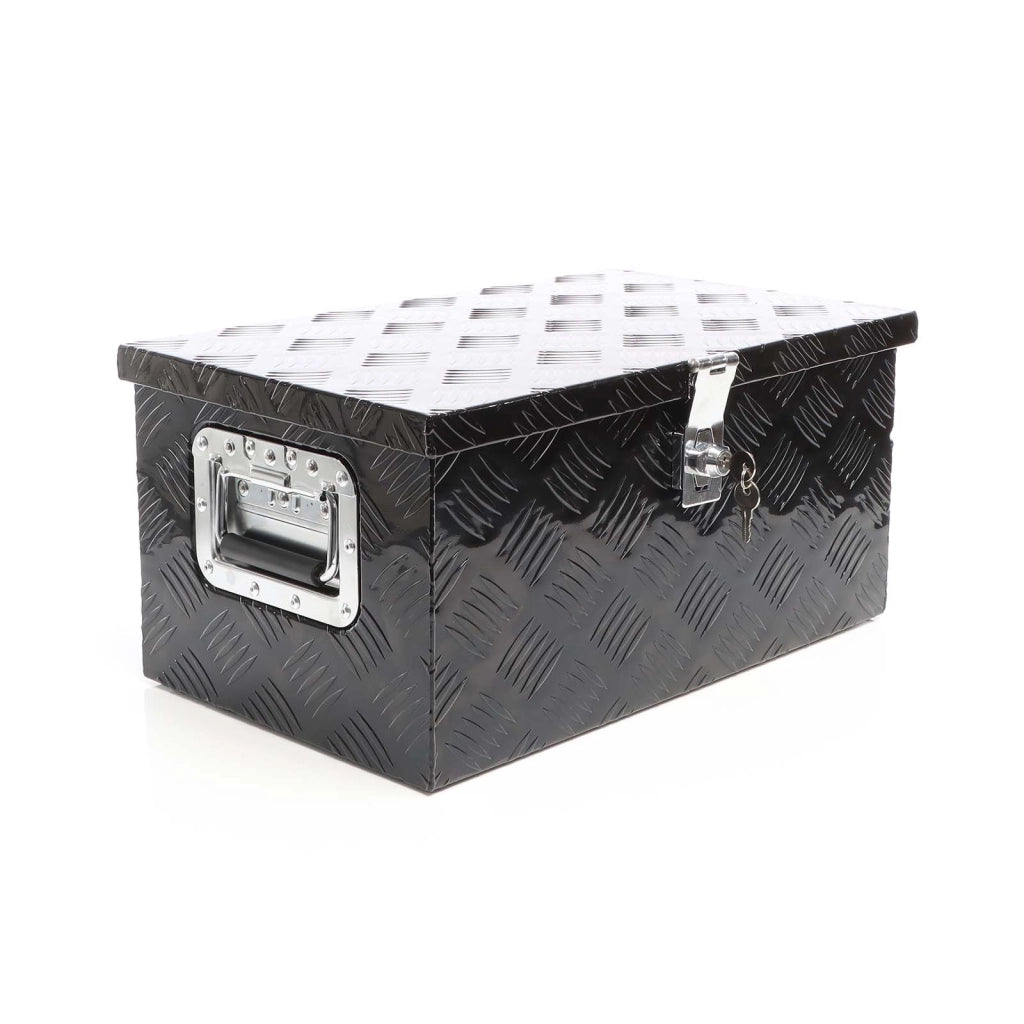 Cassetta portattrezzi in alluminio 50,8x30,5x24cm, nero, con chiave