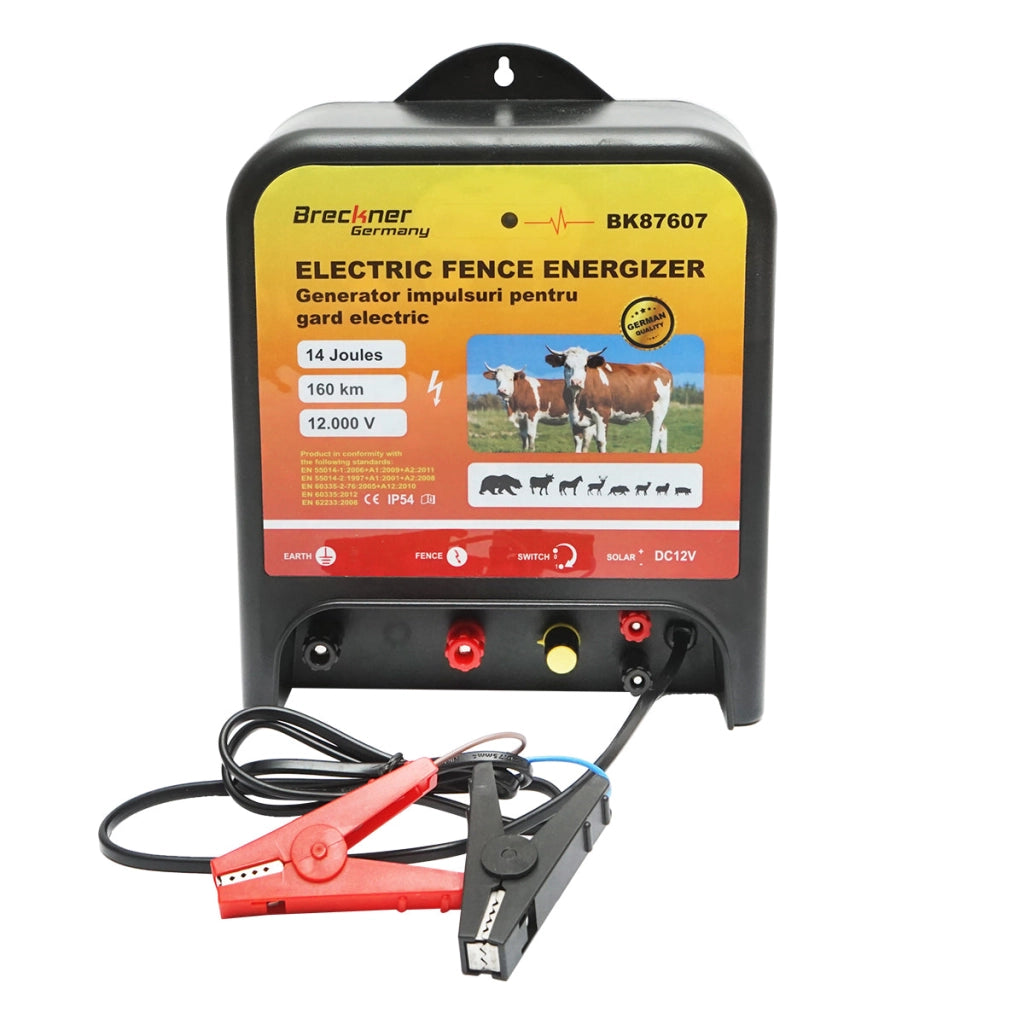 Elettrificatore per recinto elettrico da 12 V, 14 Joule, 160 km per recinzione elettrica Breckner Germany