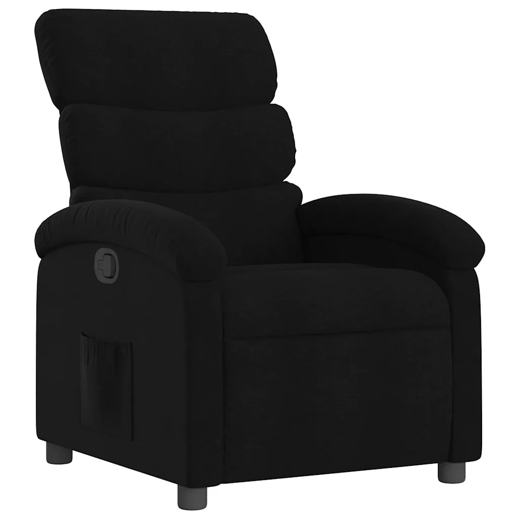 Divano Sedia-Poltrona Reclinabile in Tessuto Nero 465452