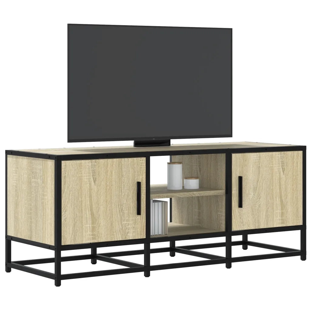 Mobile TV Rovere Sonoma 100x35x41 cm Legno Multistrato Metallo