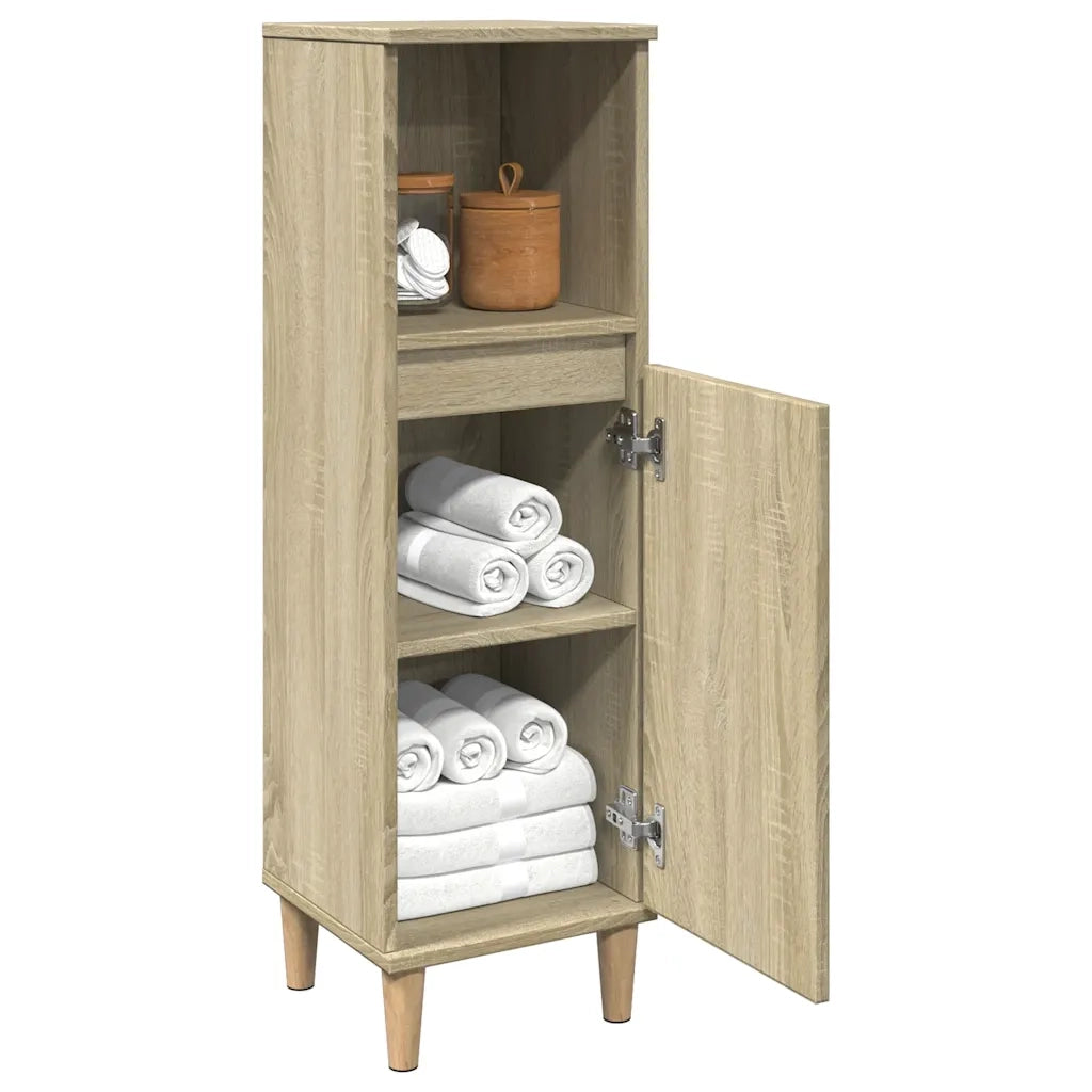 Armadietto da Bagno | Armadio da bagno Rovere Sonoma 30x30x100cm Legno Multistrato