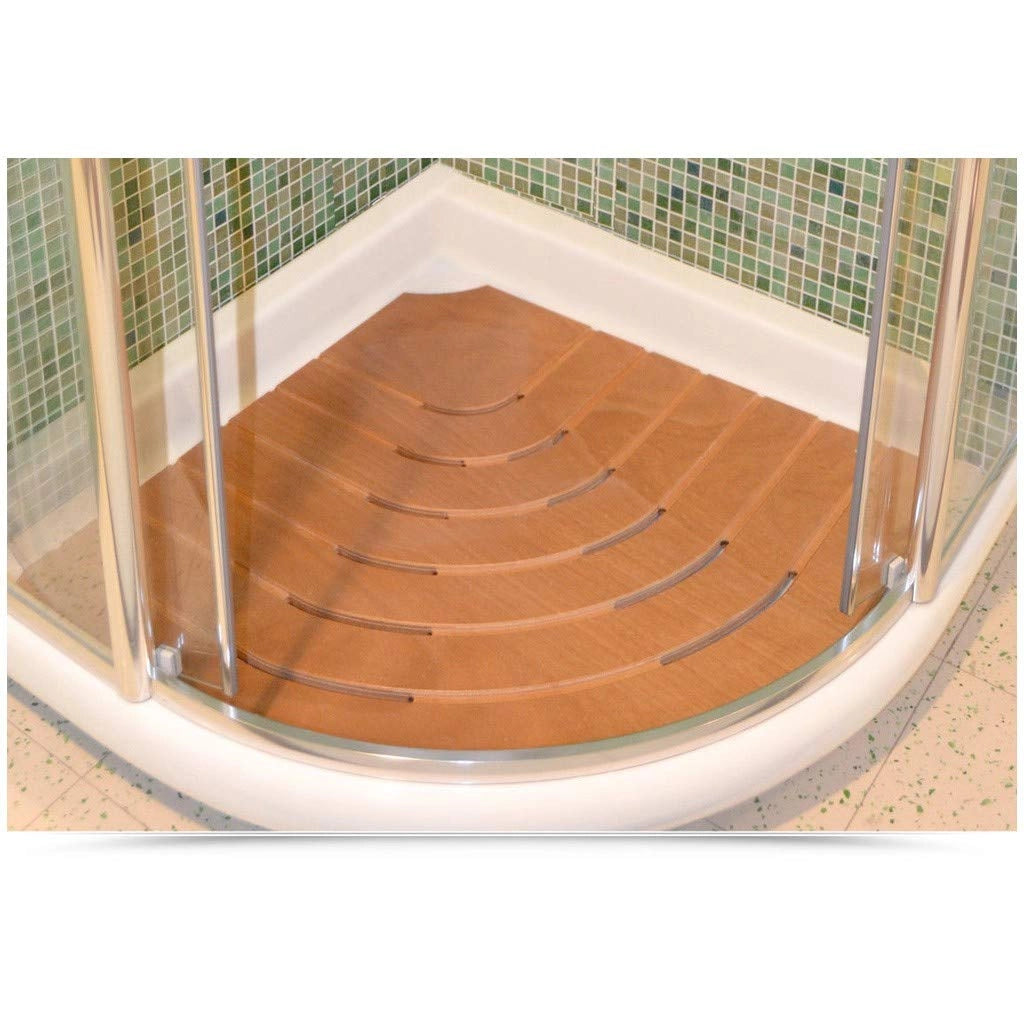Pedana piatto doccia angolare antiscivolo 61cm legno marino okumè castel merlino