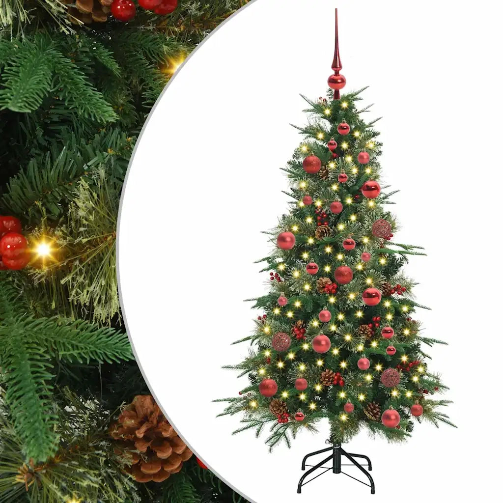 Albero di Natale Artificiale-Albero Natalizio con Rami Pieghevoli Verde 150 cm 536067