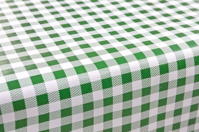 Tovaglia Cucina Antimacchia Plastificata 140x400 Cm Cerata Felpata CopriTavolo Quadretti Verdi