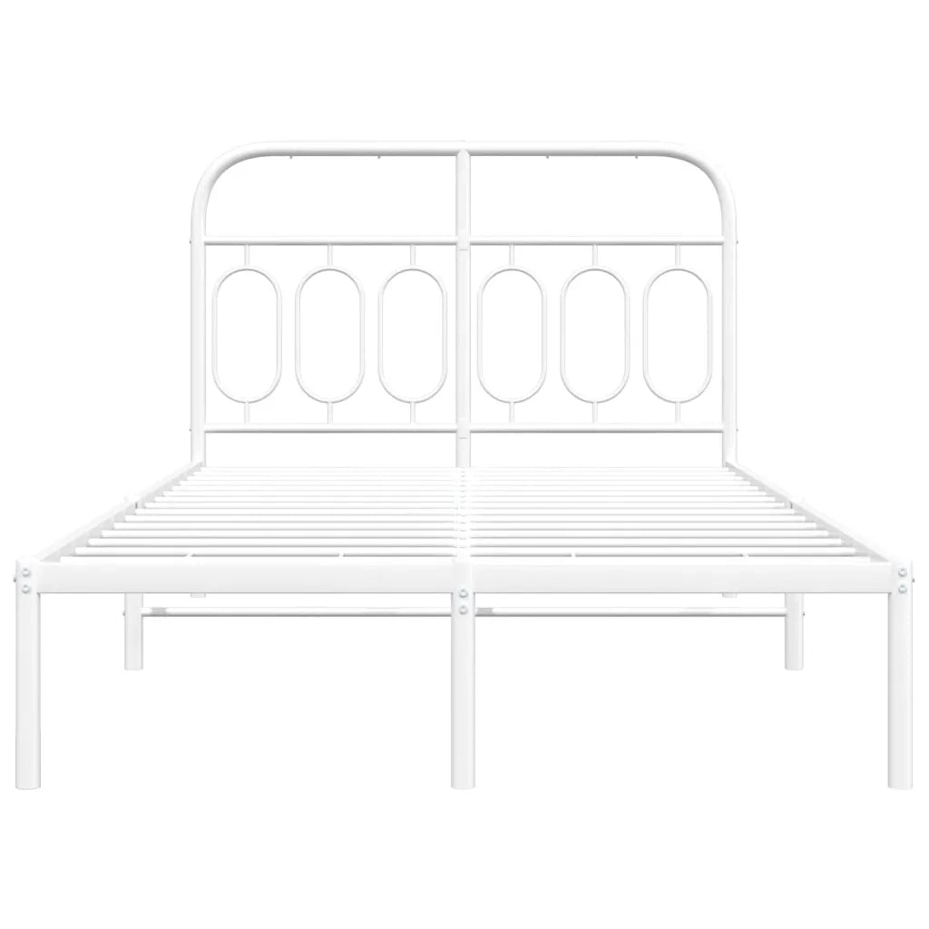 Giroletto con Testiera in Metallo Bianco 120x200 cm 377164