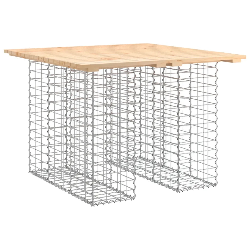 Tavolo da giardino in gabbione design 100x102x72 cm in legno massello di pino 834371