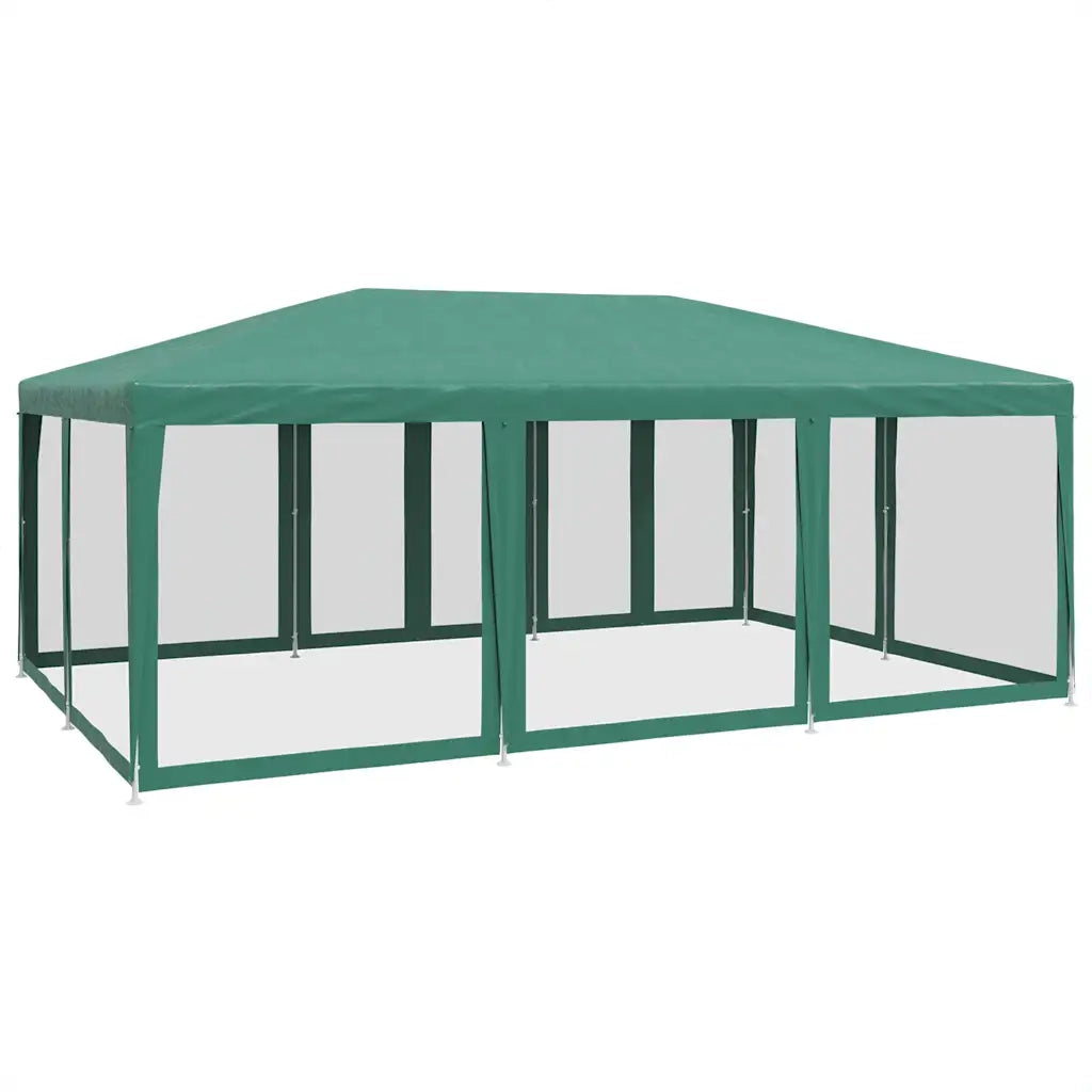 Tenda per Feste con 10 Pareti Laterali in Rete Verde 6x4 m HDPE 4010068