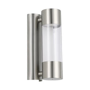 Applique Esterno Moderna Robledo Acciaio Argento Policarbonato Trasp Led