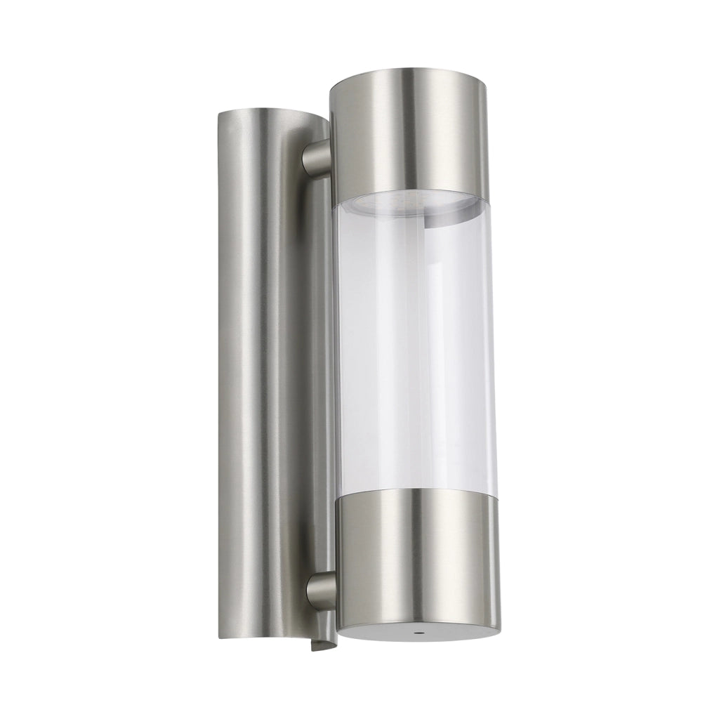 Applique Esterno Moderna Robledo Acciaio Argento Policarbonato Trasp Led