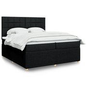 Giroletto a Molle con Materasso Nero 200x200 cm in Tessuto 3292165